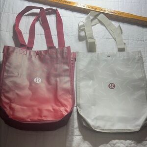 lululemon athletica‎ Red and White Tote Set NWOT